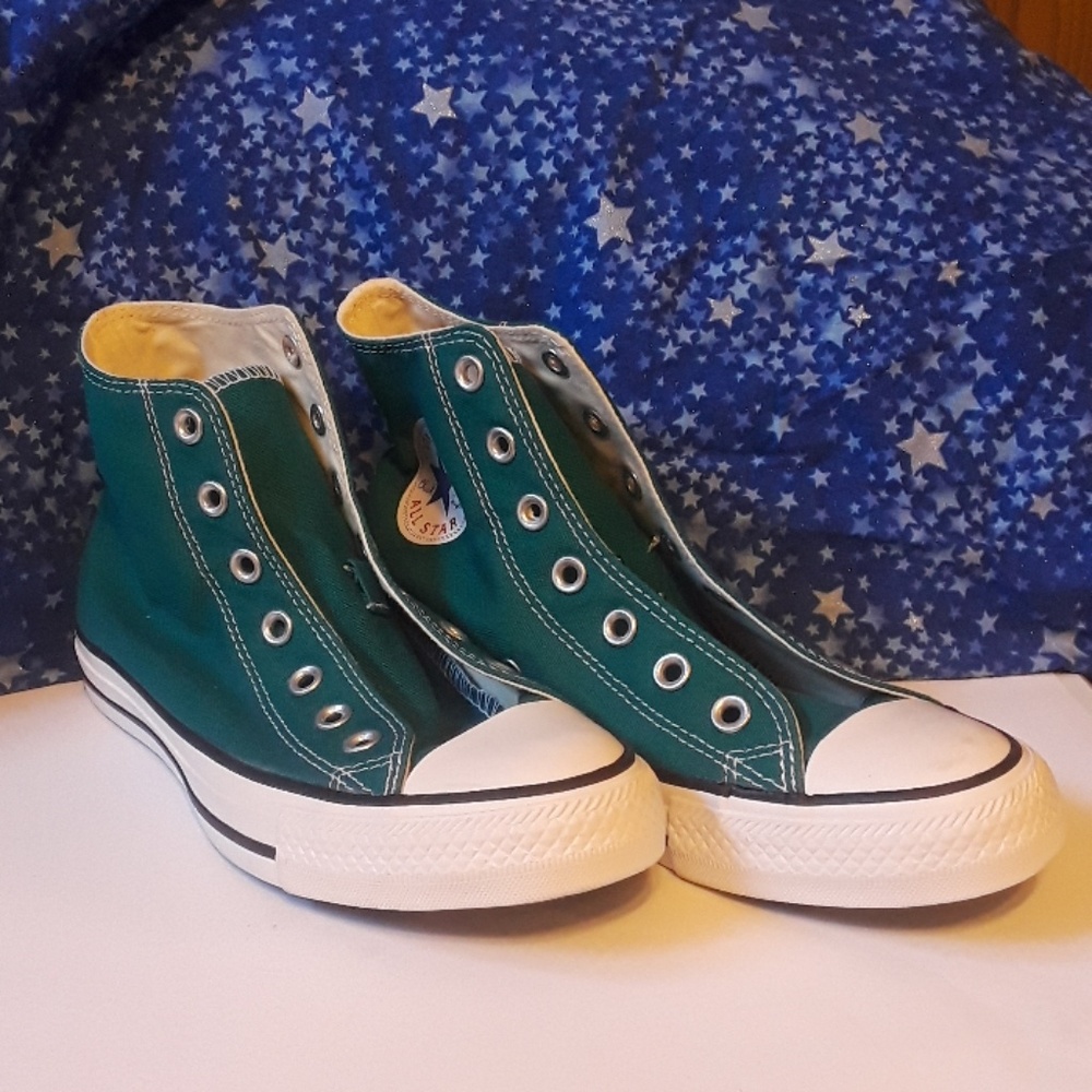 teal hi-top Converse